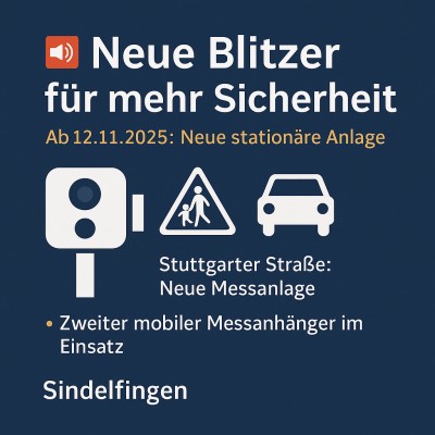 Sindelfingen erweitert Tempokontrollen: Neue Blitzer für mehr Verkehrssicherheit